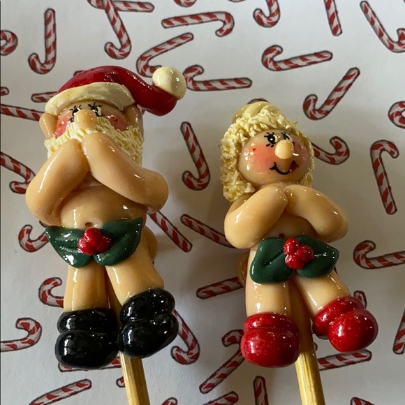 Handcrafted; Naked Santa Plant Sticks - Picture 3 of 5